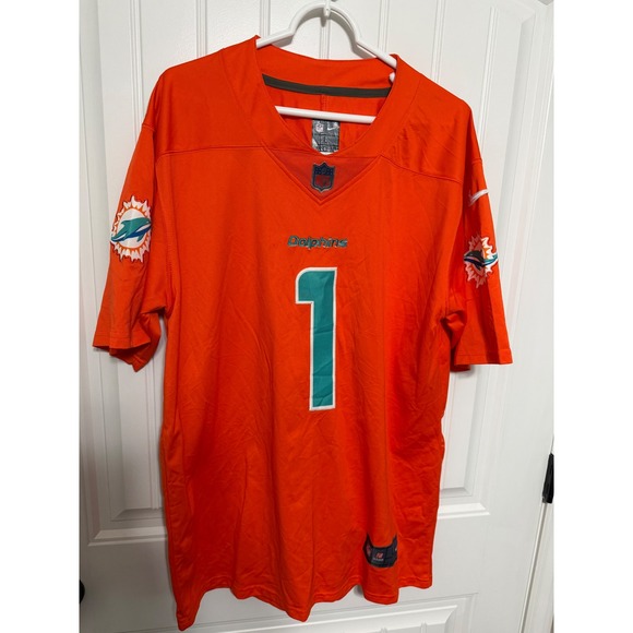Nike Other - Nike Miami Dolphins Jersey Mens Large Orange Tua Tagovailoa 1 NFL On Field